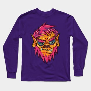 Retro style wolf man werewolf Long Sleeve T-Shirt